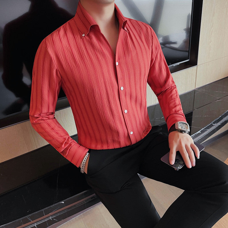 Men's V-Neck Dress Shirt