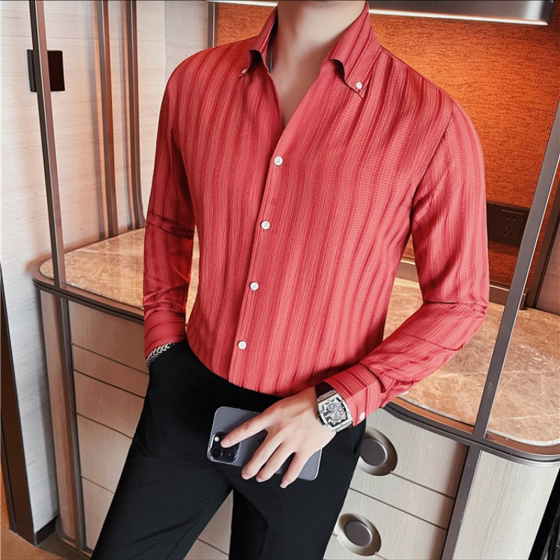 Men's V-Neck Dress Shirt