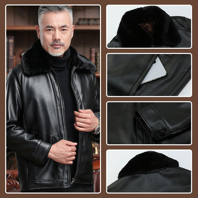 ❄️Winter Specials❄️ Men's Warm Zipper Faux Leather Jackets