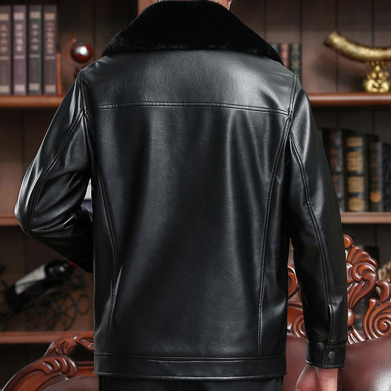 ❄️Winter Specials❄️ Men's Warm Zipper Faux Leather Jackets