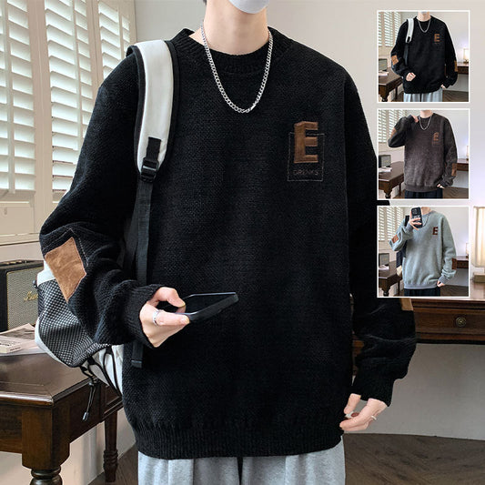 Men's Pullover Sweater with Plush Lining