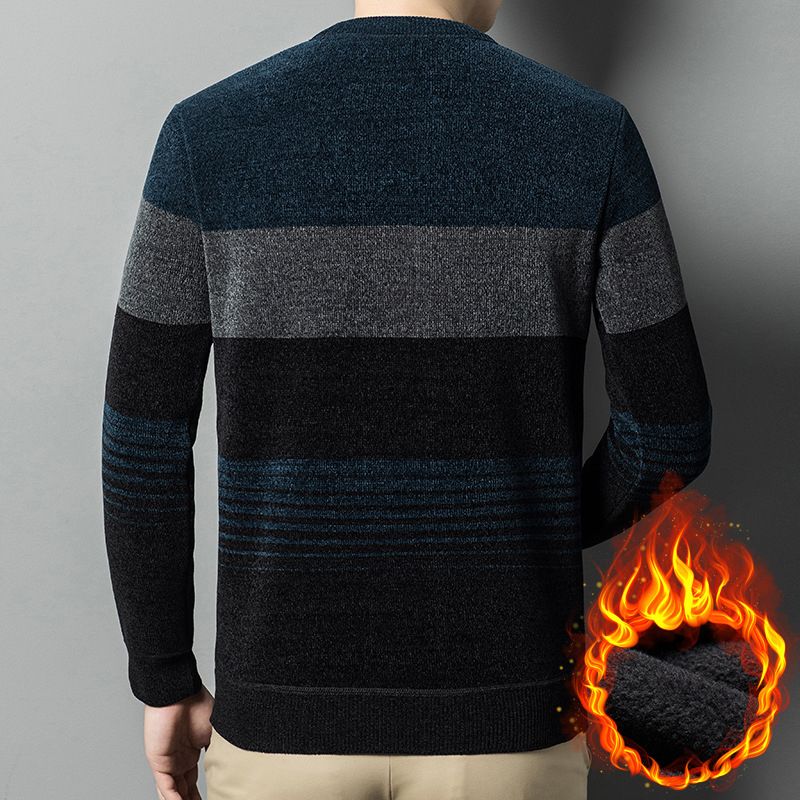 🔥60%OFF New Year Sale🔥Men’s Chenille Round-neck Thickened Plush Lined Warm Sweater - Buy 2 Get Free Shipping