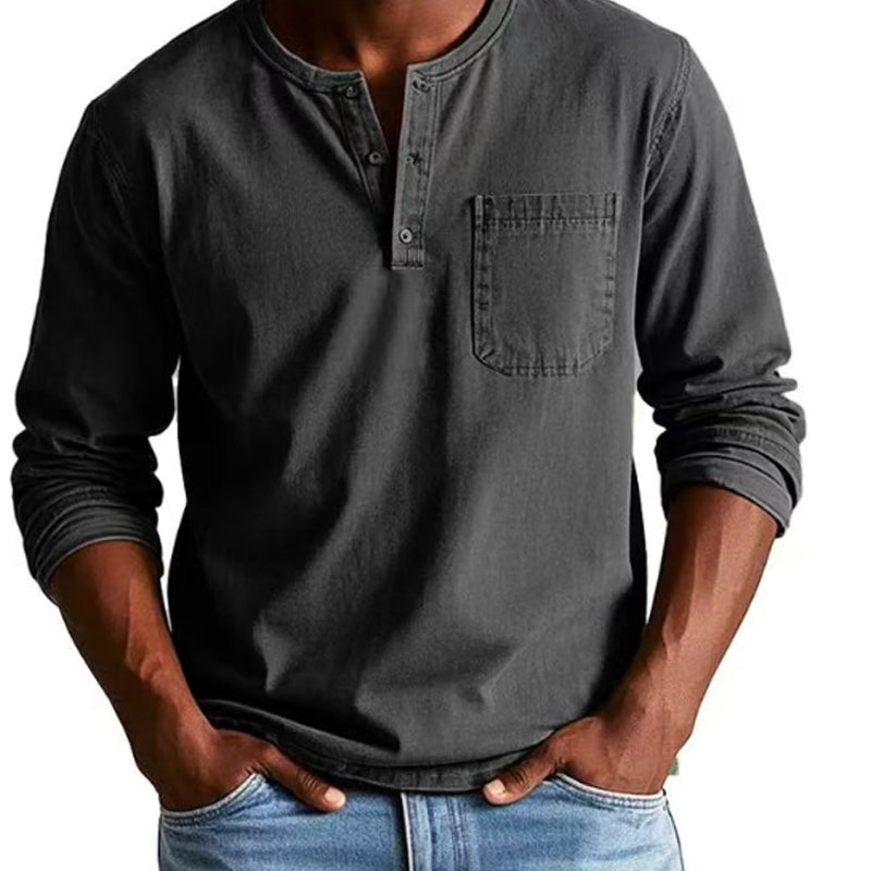 🔥 HOT SALE 50% OFF🔥Men's Fashion Vintage Distressed Pocket Long-Sleeve Shirt