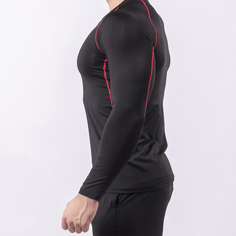 Men's Casual Long Sleeve Tight Fit Quick Dry Fitness Top