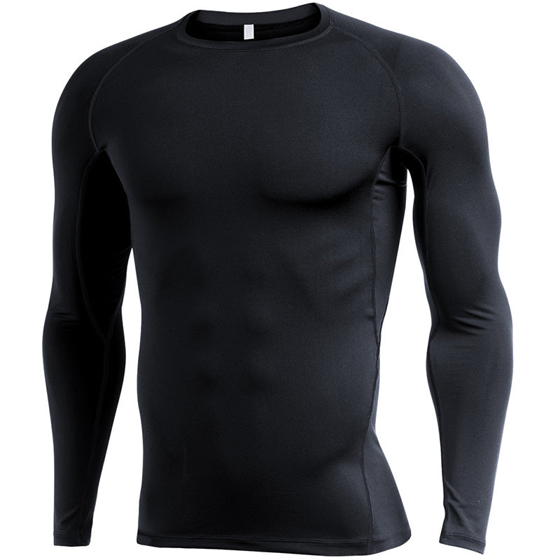 Men's Casual Long Sleeve Tight Fit Quick Dry Fitness Top