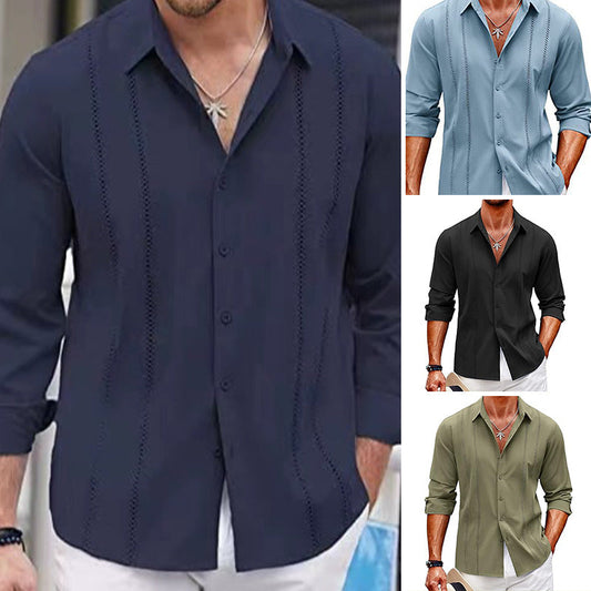 👕 Men’s Long Sleeve Single-Color Top – Casual, Comfortable & Versatile ✈️🛒