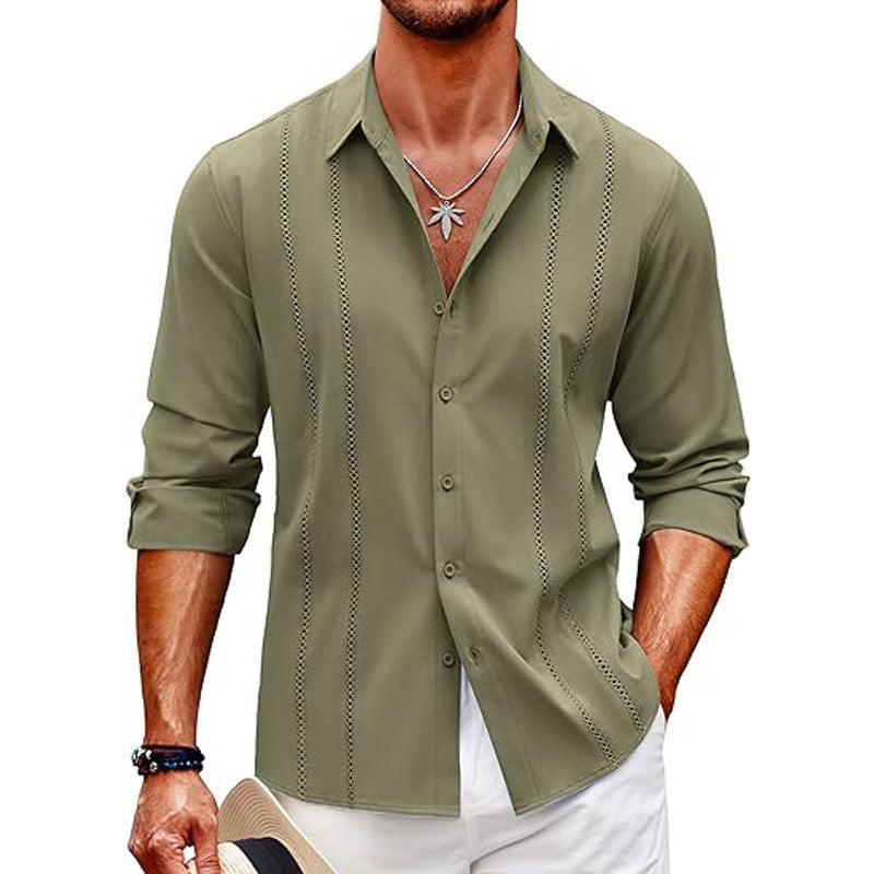 👕 Men’s Long Sleeve Single-Color Top – Casual, Comfortable & Versatile ✈️🛒