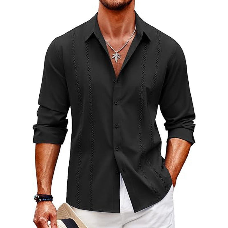 👕 Men’s Long Sleeve Single-Color Top – Casual, Comfortable & Versatile ✈️🛒