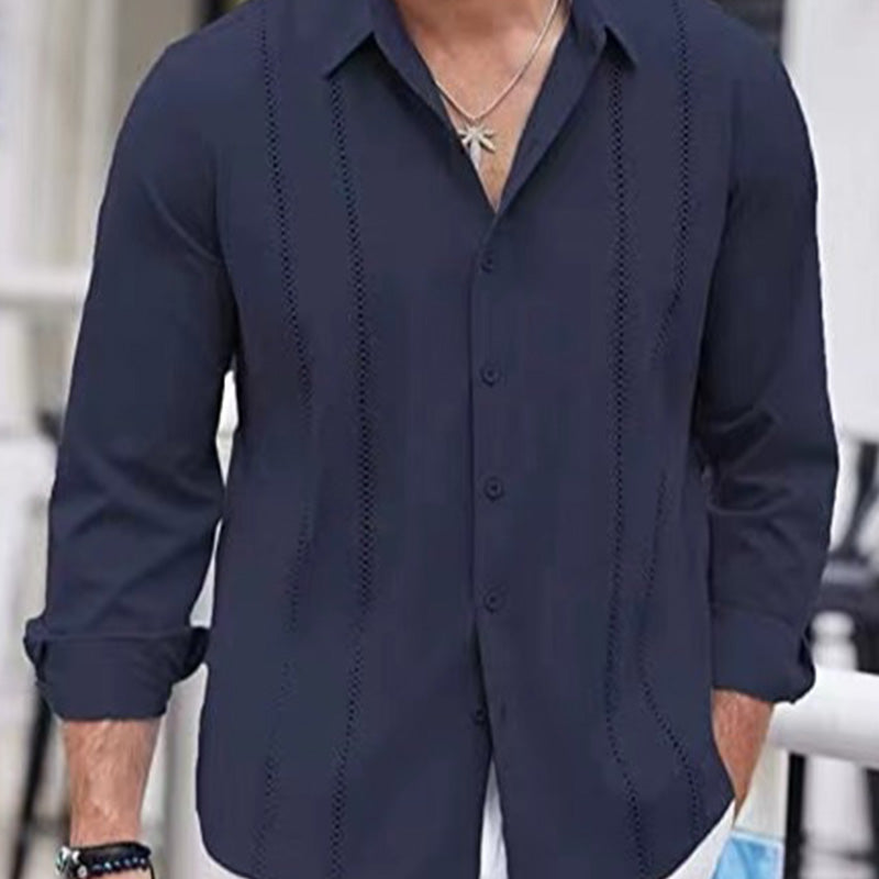 👕 Men’s Long Sleeve Single-Color Top – Casual, Comfortable & Versatile ✈️🛒