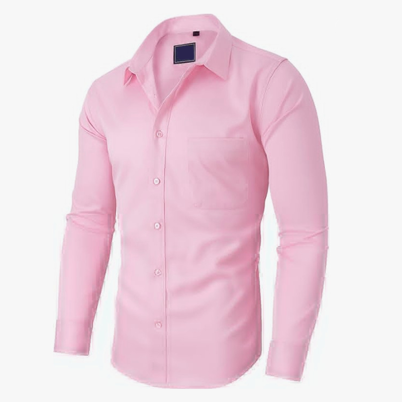 Solid-Color Long-Sleeve Shirt