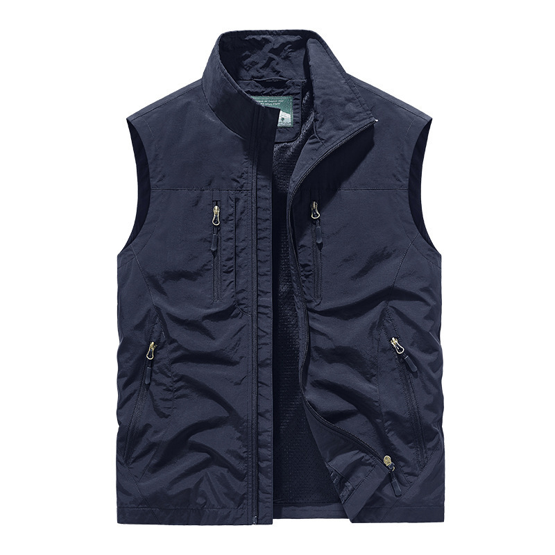 Men's Oversized Sleeveless Vest Jacket with Pockets