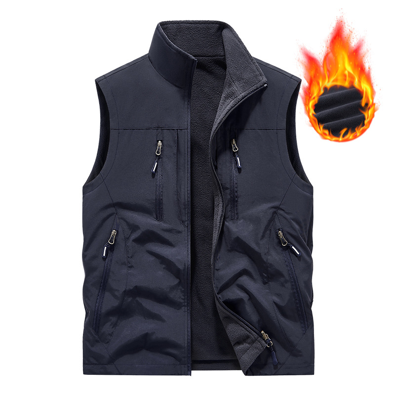 Men's Oversized Sleeveless Vest Jacket with Pockets