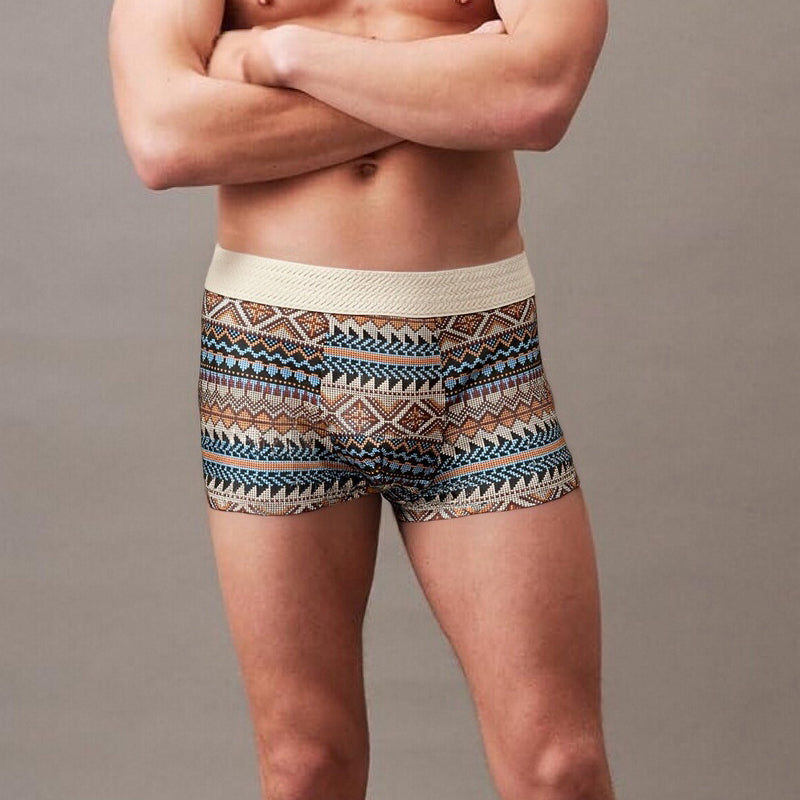 Men's Breathable Geometric Pattern Boxer Briefs（Buy 1 Get 2 Free）