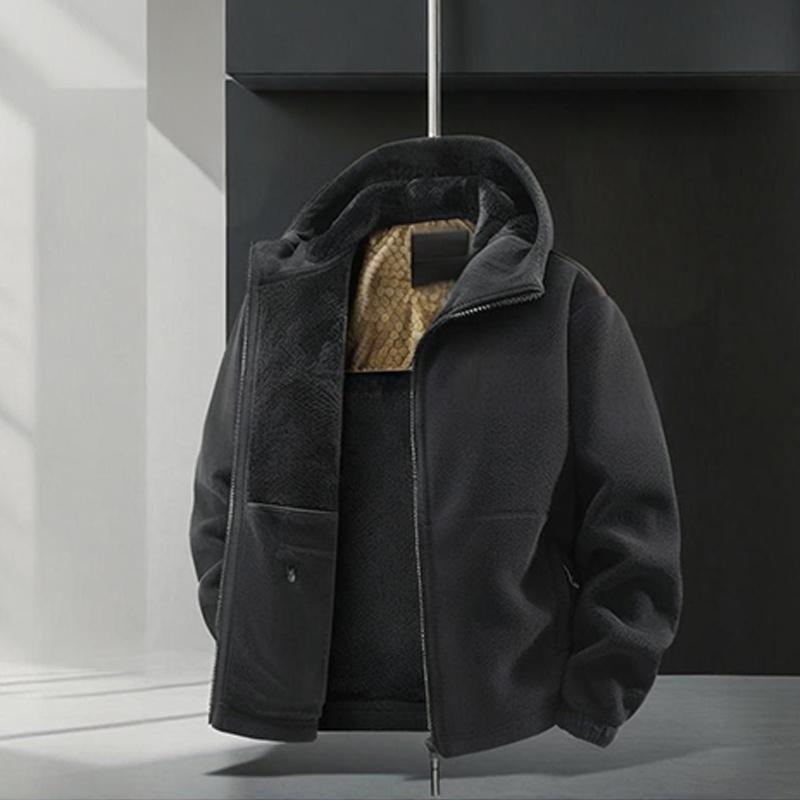 Men's Hooded Casual Warm Jacket with Zipper