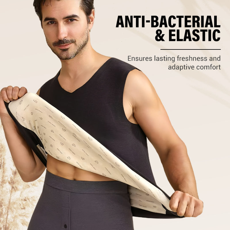 Men's Seamless Solid Color Thermal Vest