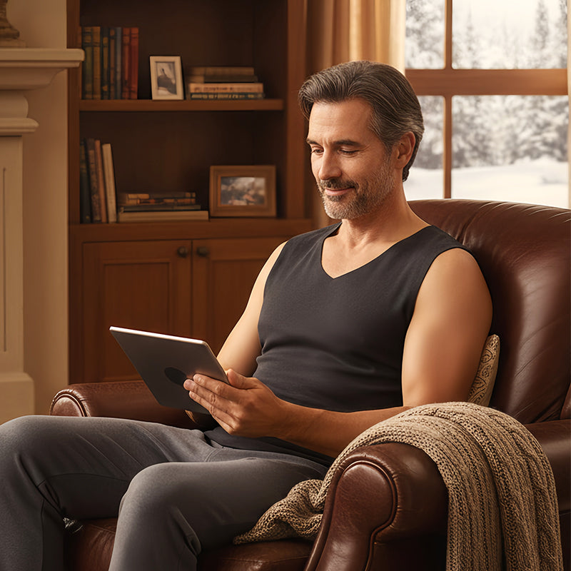 Men's Seamless Solid Color Thermal Vest