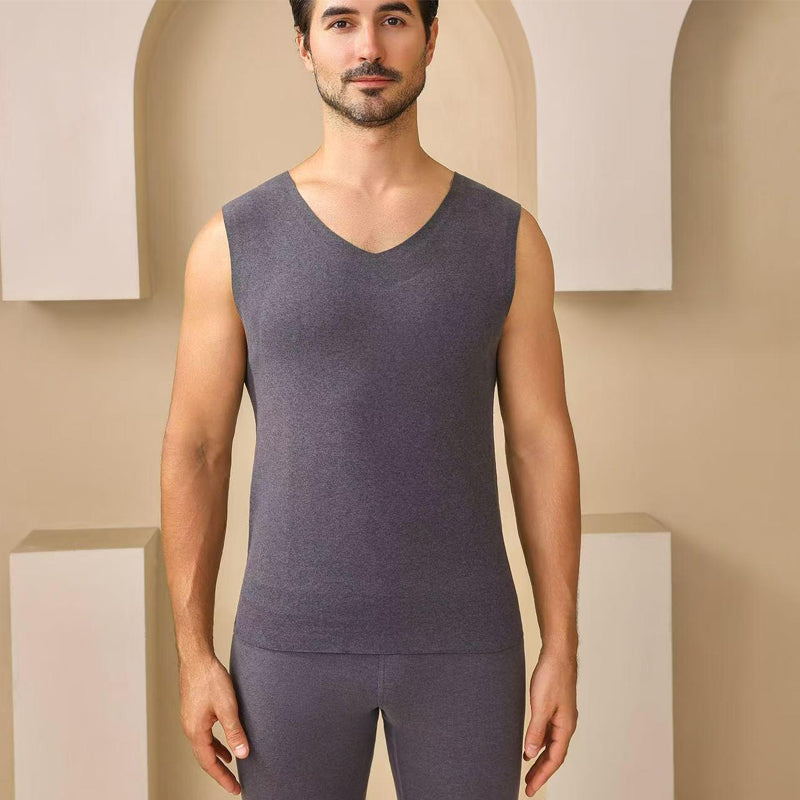 Men's Seamless Solid Color Thermal Vest