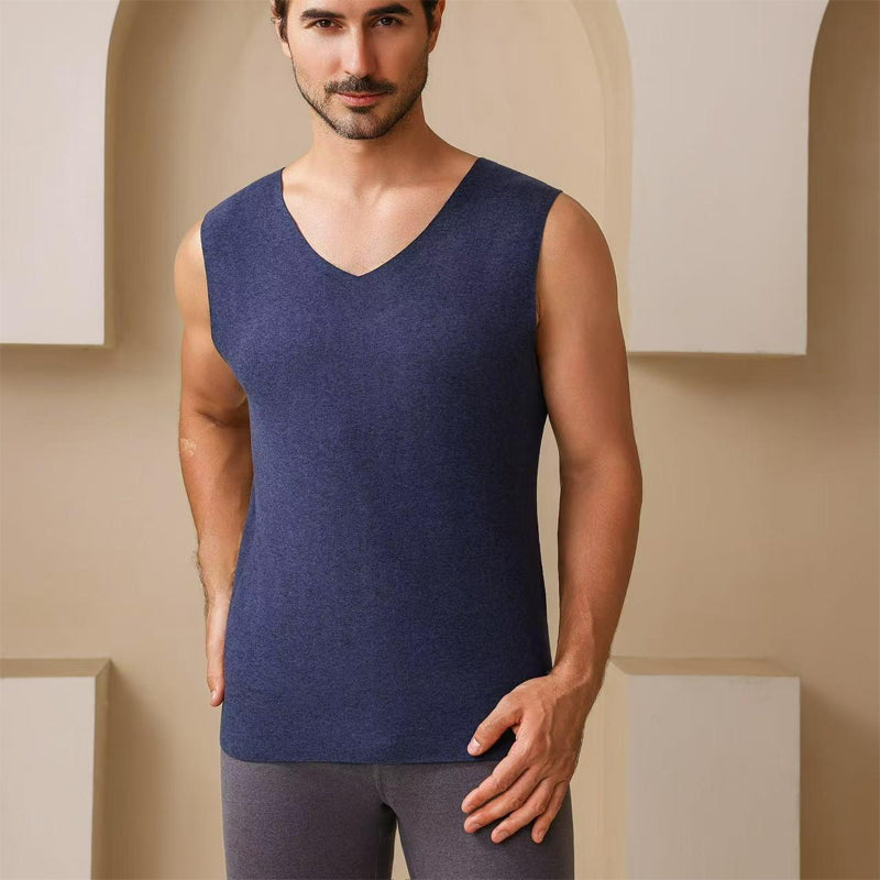 Men's Seamless Solid Color Thermal Vest
