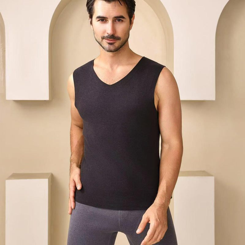 Men's Seamless Solid Color Thermal Vest