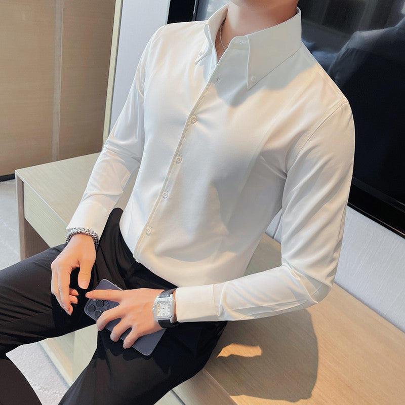 Classic Men's Slim-Fit Long-Sleeve Shirt