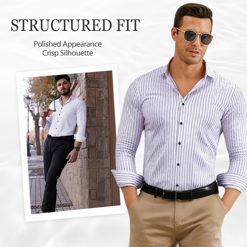 Men's Classic Striped Long Sleeve Shirt