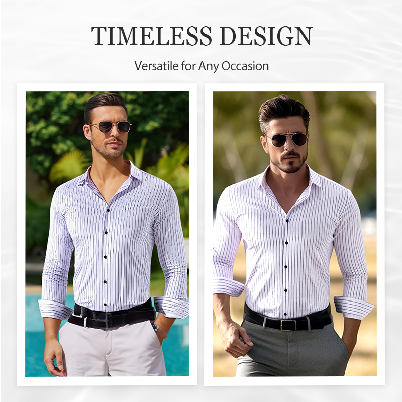 Men's Classic Striped Long Sleeve Shirt