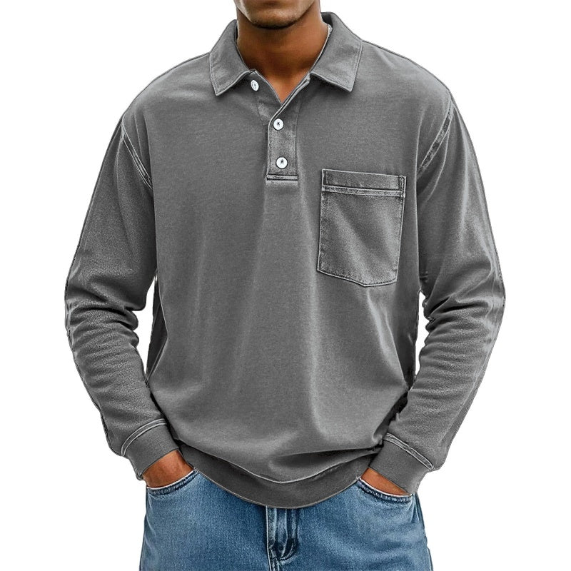 Men's Casual Long Sleeve Shirt With Pocket