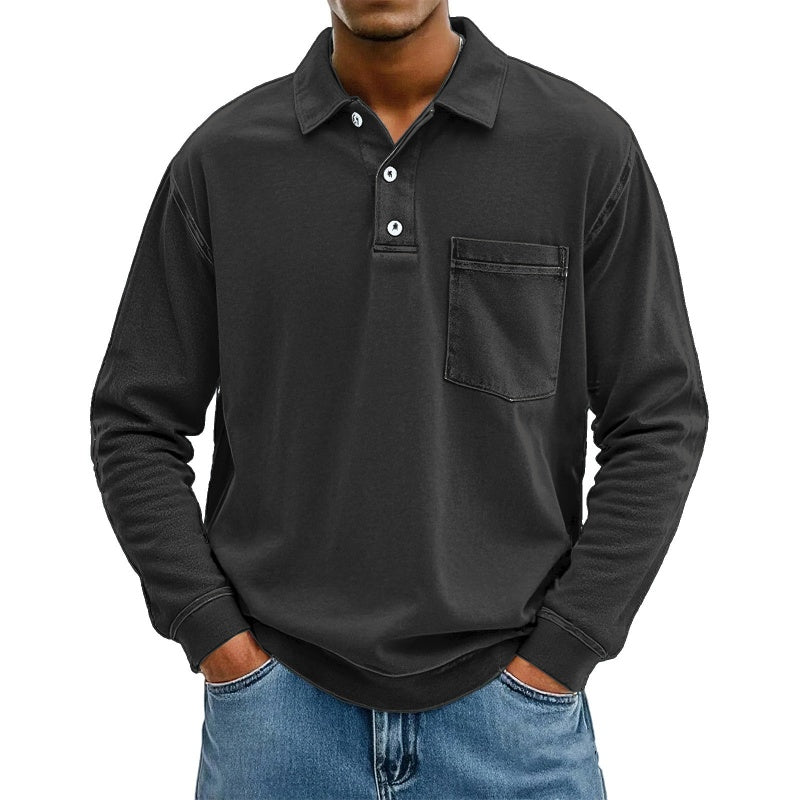 Men's Casual Long Sleeve Shirt With Pocket