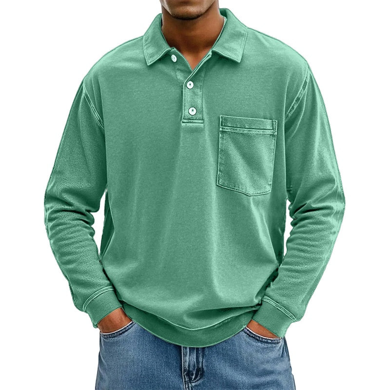 Men's Casual Long Sleeve Shirt With Pocket