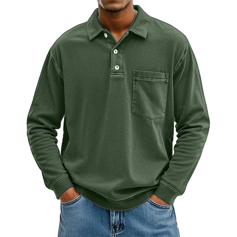 Men's Casual Long Sleeve Shirt With Pocket