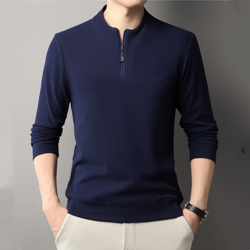 Men's Casual Quarter-Zip Long Sleeve Pullover Sweatshirt