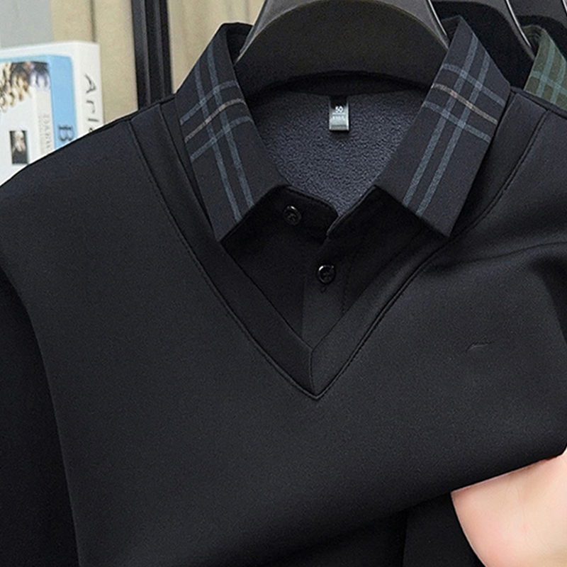 Men's Plush-Lined Faux 2-Piece Winter Shirt