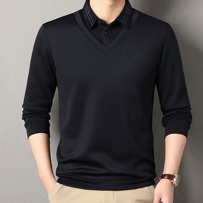 Men's Plush-Lined Faux 2-Piece Winter Shirt