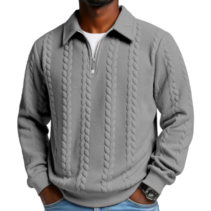 🔥New arrivals offer-Men's Casual Half-Zip Cable-Knit Sweater