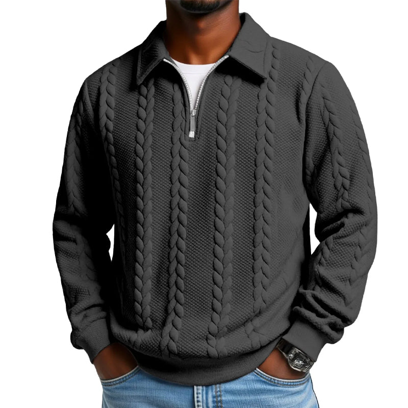 🔥New arrivals offer-Men's Casual Half-Zip Cable-Knit Sweater