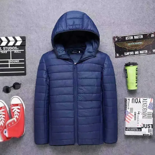 Men's Warm Quilted Hooded Puffer Jacket