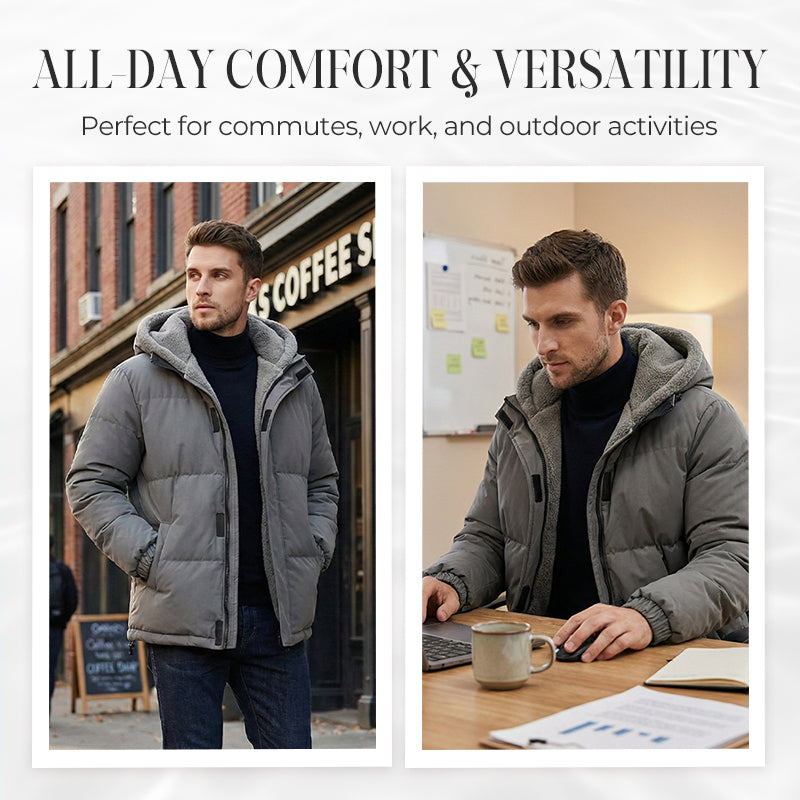 ⏳Limited-time 50% off⏰Men’s Cold-Resistant Windproof Thermal-Lined Hooded Coat 🪶🧥