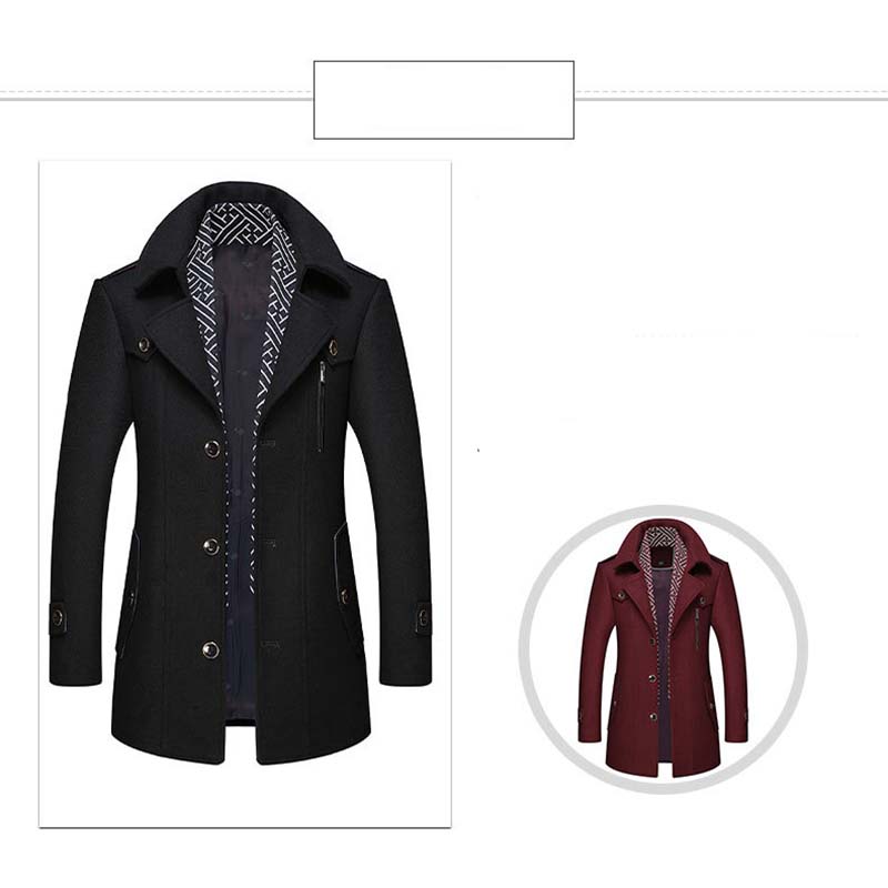 Men's Lapel Overcoat with Scarf Collar