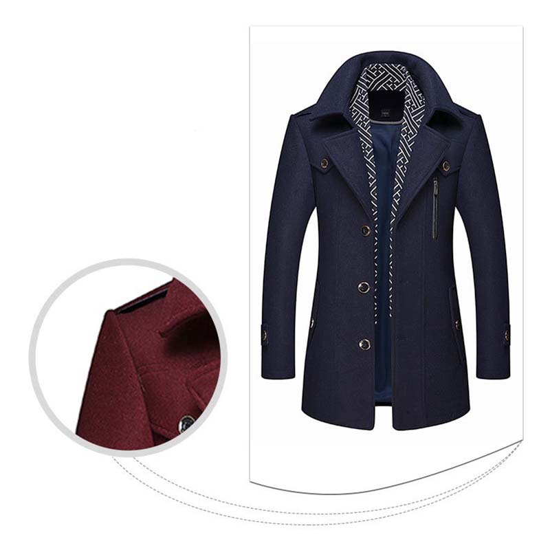 Men's Lapel Overcoat with Scarf Collar