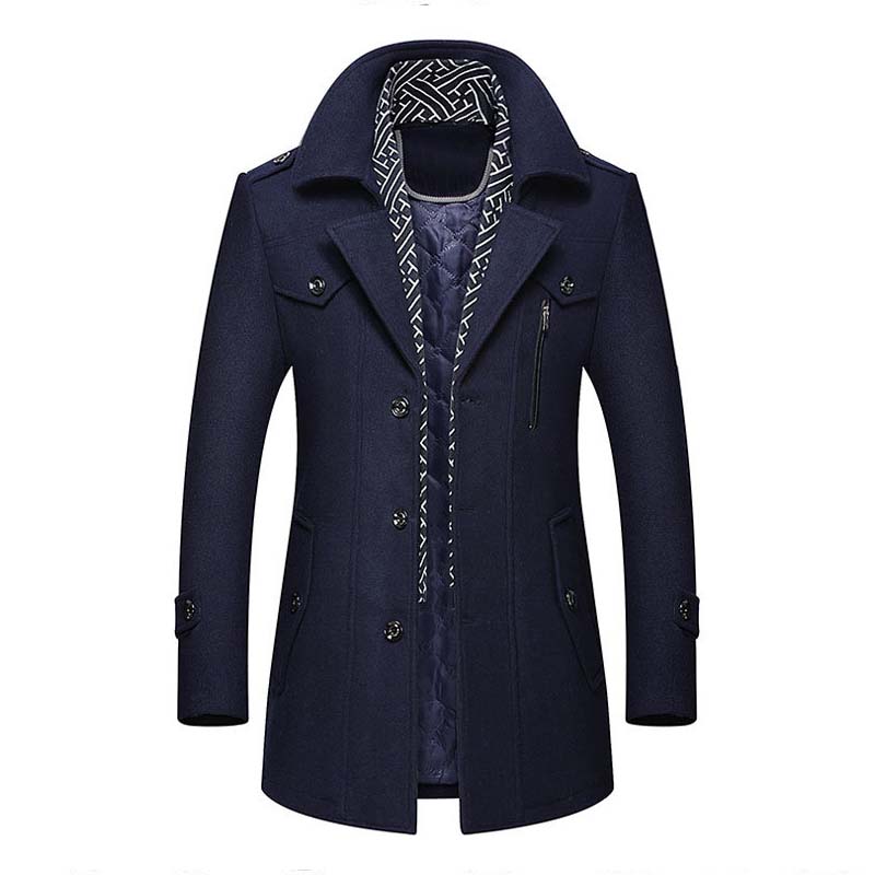 Men's Lapel Overcoat with Scarf Collar