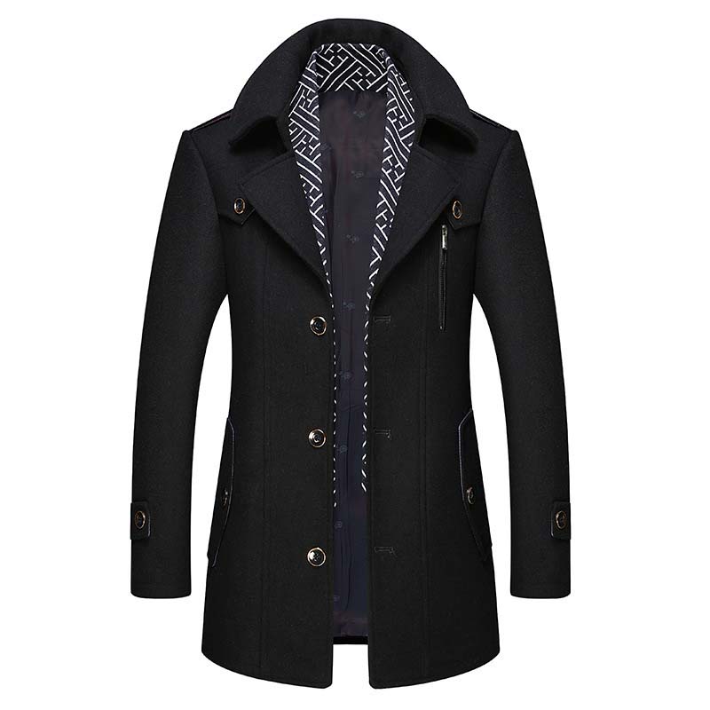 Men's Lapel Overcoat with Scarf Collar