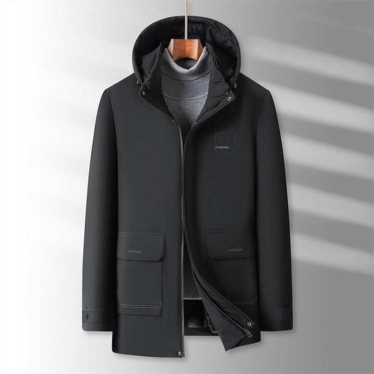 📢📢 50 %  OFF !!  ❄️Men's Plush-Lined Hooded Winter Parka ❄️