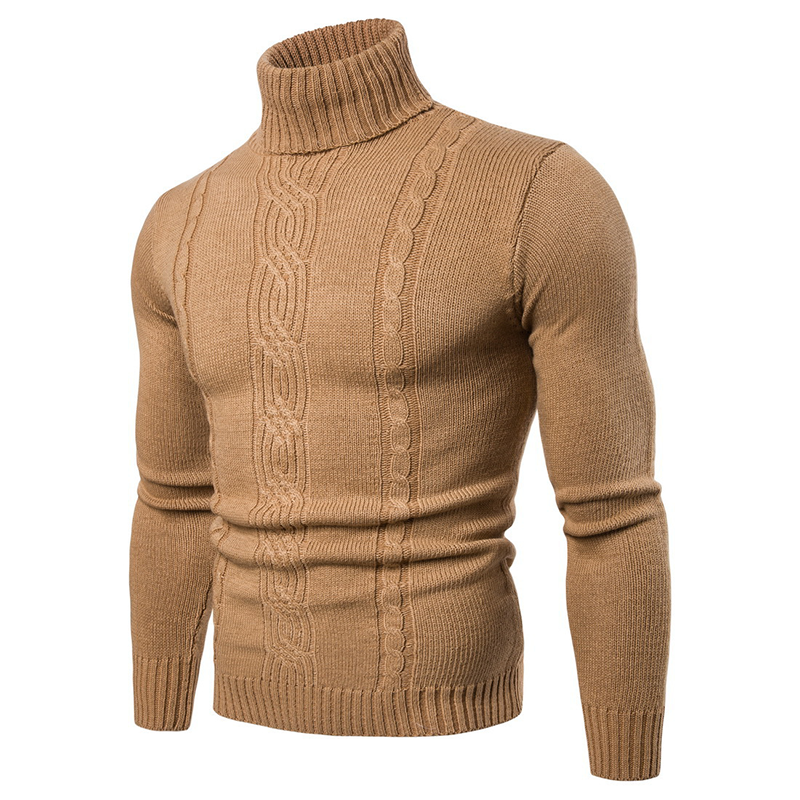🔥Men's Slim Fit Cable Knit Turtleneck Sweater