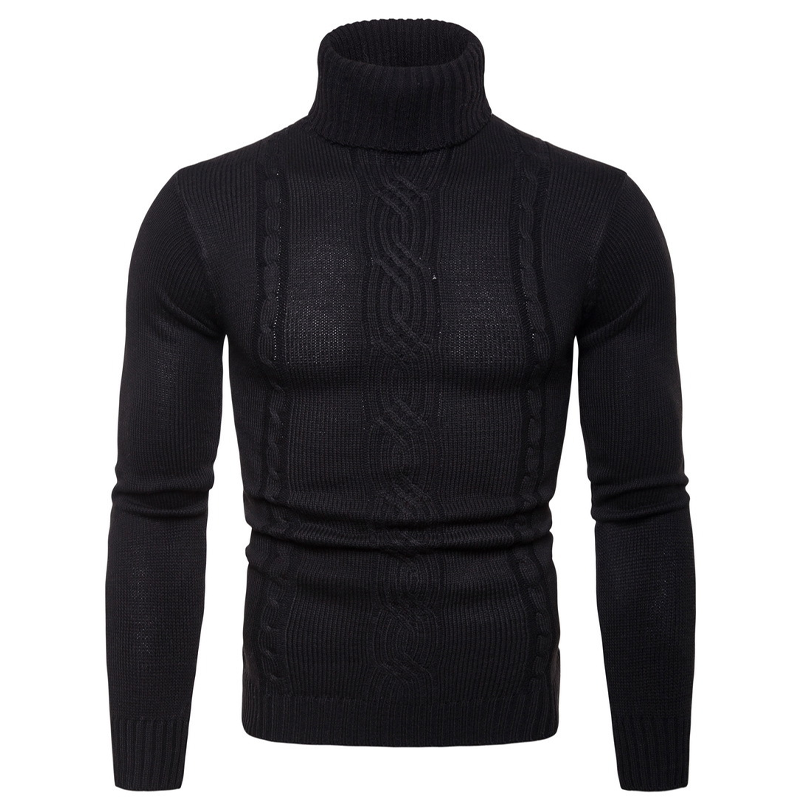 🔥Men's Slim Fit Cable Knit Turtleneck Sweater