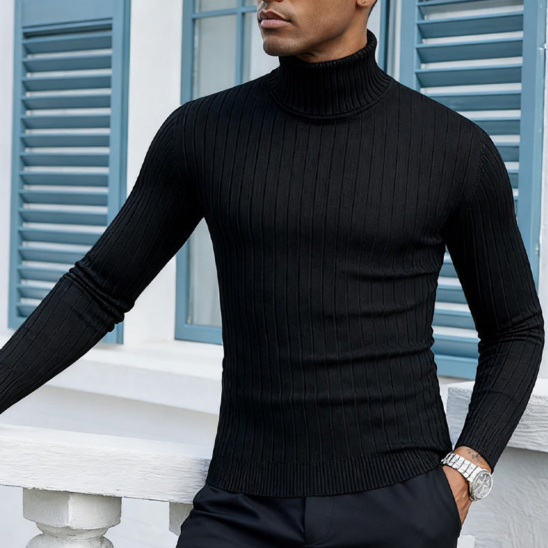 Men's Ribbed Turtleneck Sweater