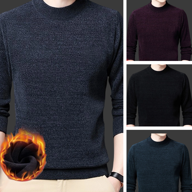 ✨🔥Men's Thermal Lined Mock Neck Sweater