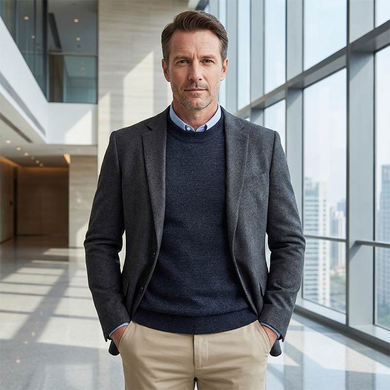 ✨🔥Men's Thermal Lined Mock Neck Sweater