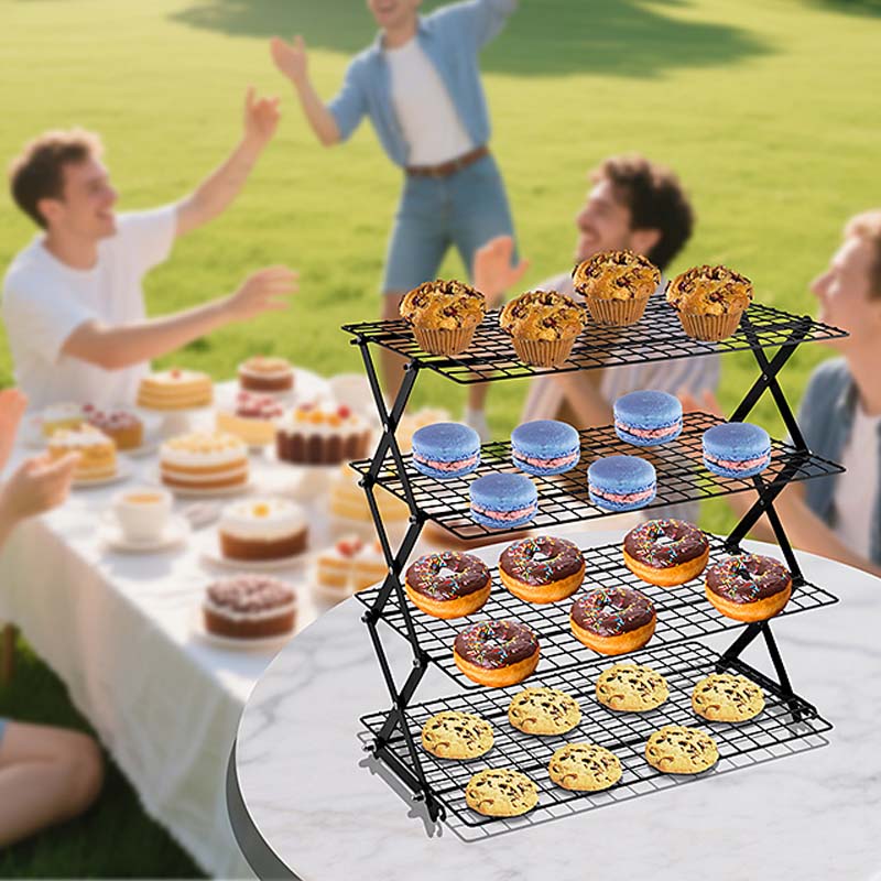 ⏳LIMITED-TIME 50% OFF! 🔥Kyayu™ Stackable Folding Metal Storage Rack – 3/4-Level Expandable Organizer – Perfect for Spices, Snacks, and Essentials in Kitchen, RV, or Camping Setup