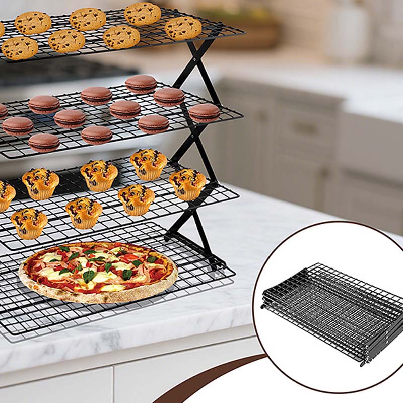 ⏳LIMITED-TIME 50% OFF! 🔥Kyayu™ Stackable Folding Metal Storage Rack – 3/4-Level Expandable Organizer – Perfect for Spices, Snacks, and Essentials in Kitchen, RV, or Camping Setup