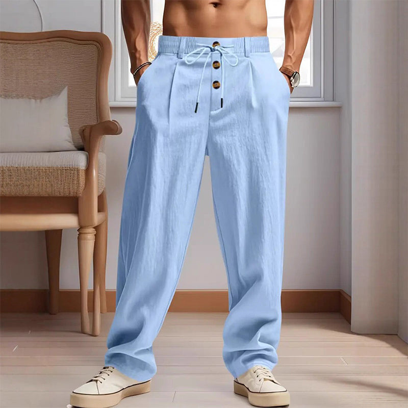 Men's Casual Straight-Leg Drawstring Pants